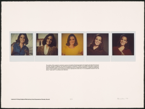 Heinecken, Lessons in Posing Subjects / Maintaining Facial Expressions (Female, Brunet), 1981