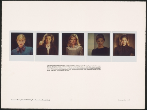 Heinecken, Lessons in Posing Subjects / Maintaining Facial Expressions (Female, Blond), 1981